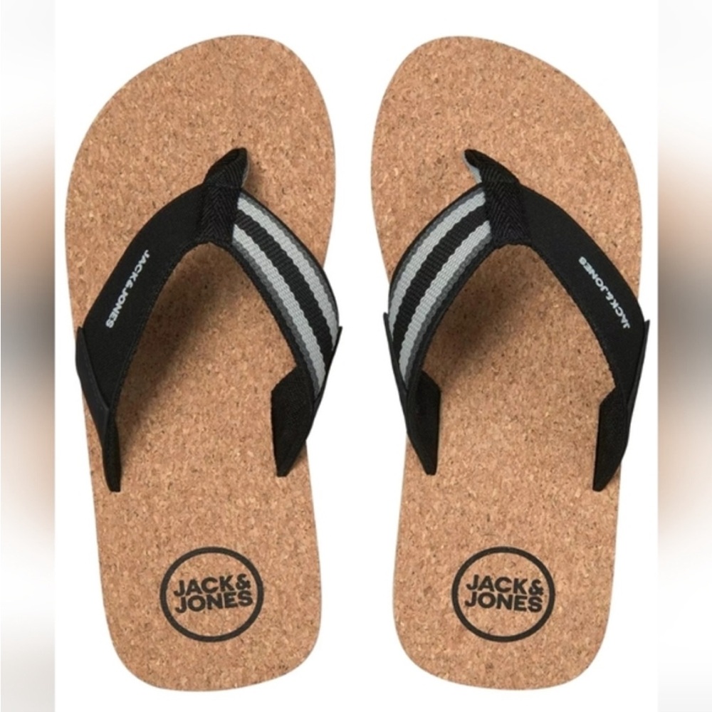 NWT JACK & JONES Men's Ritchie Cork Flip-Flop Sandals Size‎ US9 EU42